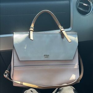 GUESS Blush and Tan Satchel